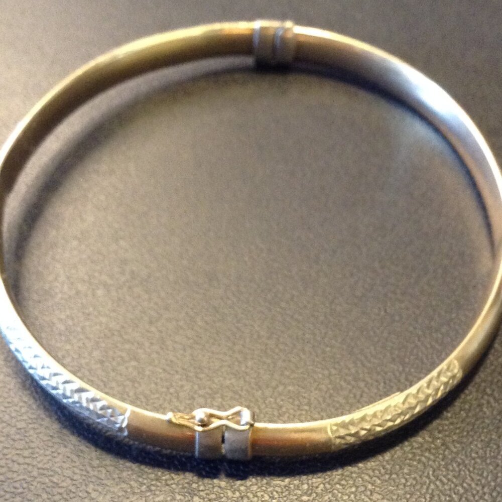 VTG 925/Gold filled Bangle Bracelet U2010KAU hinged, Affordable Luxury, Stylish - Picture 2 of 6